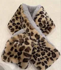 【SALE】ヒョウ柄帽子マフラーセット売り