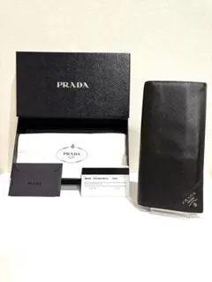 極美品　箱付き　PRADA　 長財布 黒 レザー