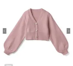 ビジューボタンショート丈ニットカーディガンGRL