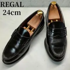 リーガル/コインローファー/ビーフロールローファー/ブラック/24cm