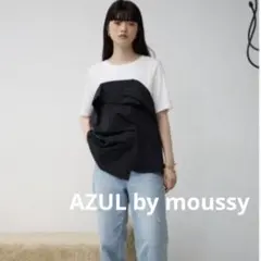 AZUL by moussy 半袖ドッキング Tシャツ Mサイズ