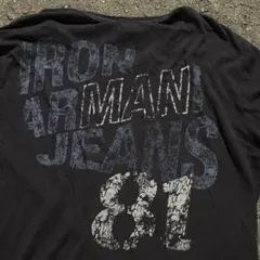 00s Armani Jeans 両面プリント　Tシャツ　ブラックのサムネイル