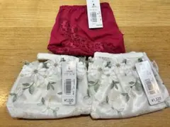 【価格変更】　aimerfeel 花柄レースショーツ 3点セット M・L