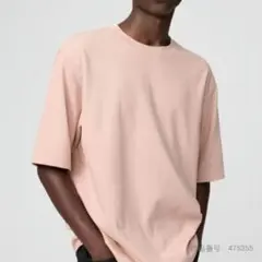 エアリズムコットンオーバーサイズTシャツ 5分袖 ピンクL