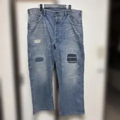 ダメージ加工 ライトブルー ワークパンツのサムネイル