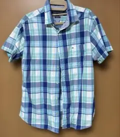 TOMMY HILFIGER 半袖シャツ ブルー系 チェック Lのサムネイル