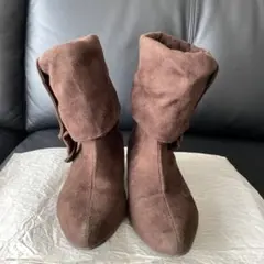 美品　2way スウェードリボン　ショートブーツ　S