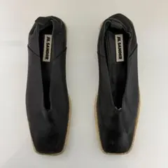 JIL SANDER レザー スクエアトゥ エスパドリーユ フラットシューズのサムネイル