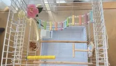 ひかり様専用】 【美品】HOEI 35角型 ブルー 鳥かご インコ ケージ 鳥