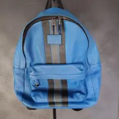 COACH コーチバックパック ヴァーシティー ストライプ青 リュック 大
