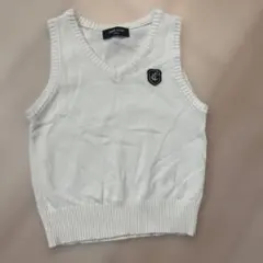 100 COMME CA ISM ホワイト Vネックベスト　コムサ