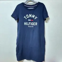 TOMMY HILFIGER 半袖ワンピース XS ネイビー
