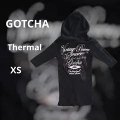 GOTCHA　サーマル(ワッフル)パーカー　半袖　Vネック　黒　XS　y2kのサムネイル