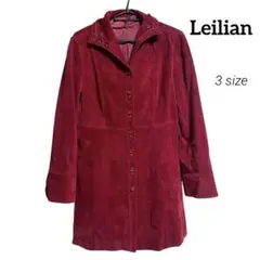 美品 Leilian レリアン ロング トレンチコート 3サイズ 赤色