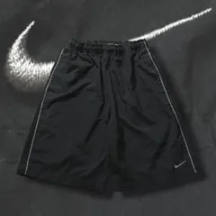 y2k NIKE 00s ワイドナイロンショーツ 刺繍ロゴ サイドライン 極太のサムネイル