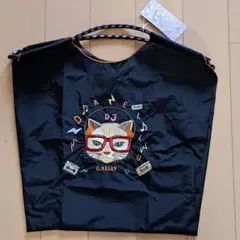 No.715 D.KELLY 刺繍猫柄エコバッグ、トートバッグ 茶トラ猫柄