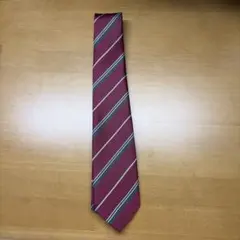 EAST BOY バーガンディ ストライプ ネクタイ