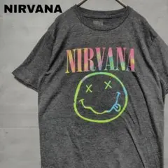 ニルヴァーナ バンドＴシャツ スマイリー ビッグロゴ ダークグレー