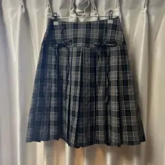 w closet チェック柄リボンプリーツスカート