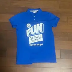 美品 Jack Bunny! FUN ポロシャツ 青 ゴルフウェア 半袖