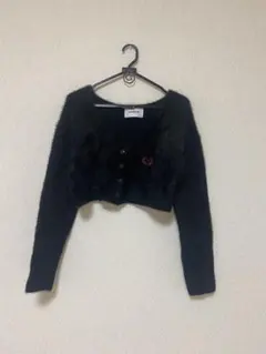 黒 クロップドカーディガン