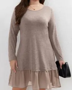 大きいサイズ 新品 ワンピース ひざ丈ワンピース フリル フリルワンピース