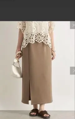 黒です！ブラック！un dix cors スリットダンボールナロースカート