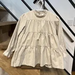 b.ROOM ベージュ ティアードチュニック 120