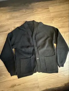 ムジラボ MUJI Labo ウール100% カーディガン ブラック S-M