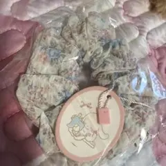 花柄シュシュ（ホワイト・ブルー・ピンク）