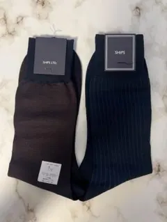 SHIPS ダークブラウン ネイビー ソックスセット　シップス　ビジネス靴下