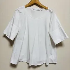 ユニクロ×ルメール シアサッカーTブラウス　M ホワイト 白　 カットソー