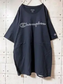 チャンピオン ロゴ メンズ Tシャツ XL ネイビー 海外古着