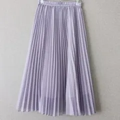 GU プリーツスカート ロングスカート ギャザー ラベンダー