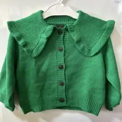 manina グリーンニットカーディガン 90