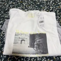 GLOBAL WORK 新品　袖シアーフォトTシャツ ホワイト 160のサムネイル
