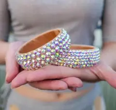 ベリーダンス 社交ダンス キラキラ ブレスレット ２個セット