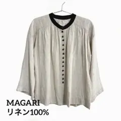 人気】MAGALI マガリ リネン100% 7分袖ブラウス 日本製 - メルカリ