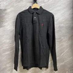 ポロラルフローレンダークグレー 長袖ポロシャツ M