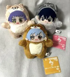 A3 もふめーと ワンワンぬいぐるみ 碓氷真澄 斑鳩三角 兵頭九門 3点 ⑼