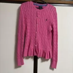 美品 ラルフローレン カウチンニット 100cm 3T ペプラム フリル 