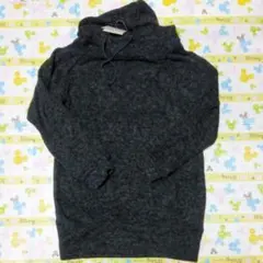 【新品未使用】ニット☆ダークグレー☆フード付き(=゜ω゜)