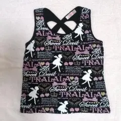 TRALALA タンクトップ ブラック 総柄MサイズY2Kのサムネイル