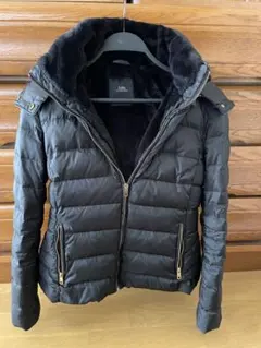ブラック ダウンジャケット ファー付き