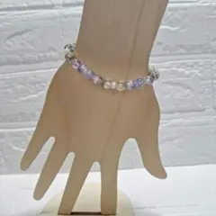 ビーズブレスレット 15cm ピンク ブルー
