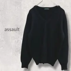 【アサルト】ニットセーター M カシミヤ100％ Vネック ゴルフウェア