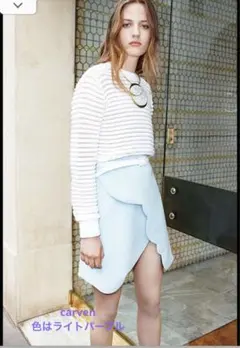 carven カルヴェン　スカラップ台形ミニスカート　ライラックのサムネイル