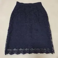 ユニクロ ネイビー レース タイトスカート S