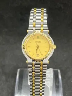 GUCCI 9000M コンビベルト ゴールド×シルバー メンズ時計 - メルカリ