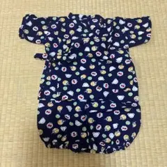 ハンドメイド　ベビー　甚平　キッズ　甚平　夏祭り　80cm ネイビー　クマ　花火